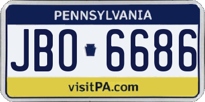 PA license plate JBO6686