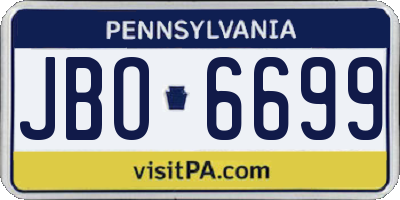PA license plate JBO6699