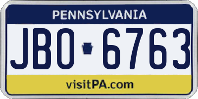 PA license plate JBO6763