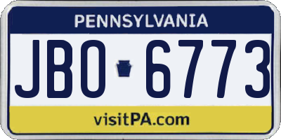PA license plate JBO6773