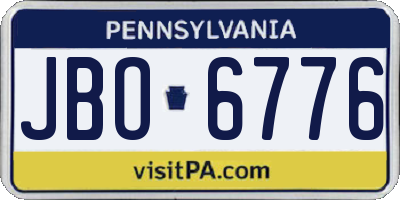 PA license plate JBO6776