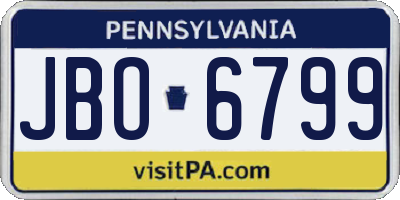 PA license plate JBO6799