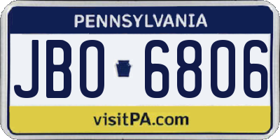 PA license plate JBO6806