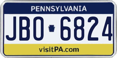 PA license plate JBO6824