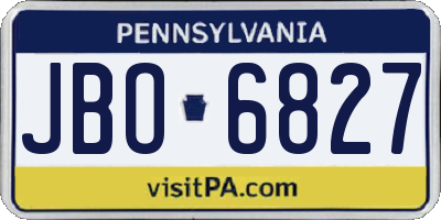 PA license plate JBO6827