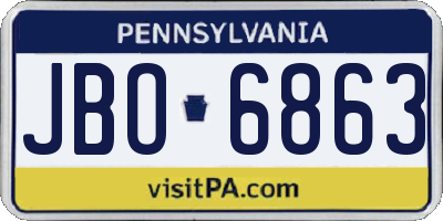 PA license plate JBO6863