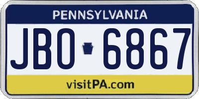 PA license plate JBO6867