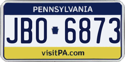 PA license plate JBO6873