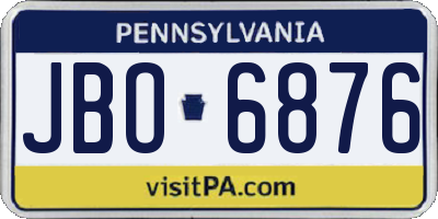PA license plate JBO6876