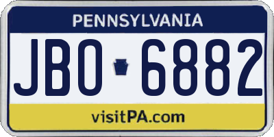 PA license plate JBO6882