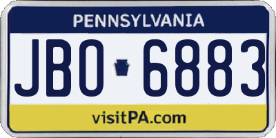 PA license plate JBO6883