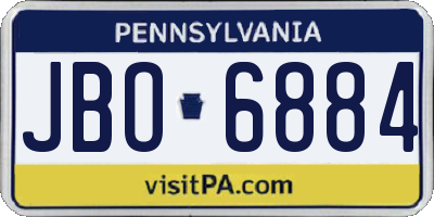 PA license plate JBO6884