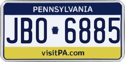 PA license plate JBO6885