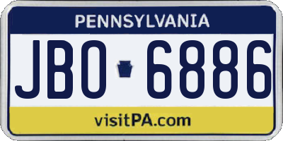 PA license plate JBO6886