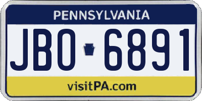 PA license plate JBO6891