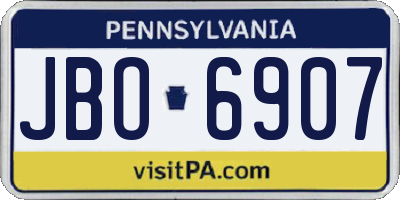 PA license plate JBO6907