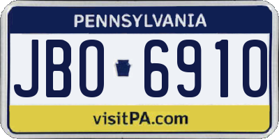 PA license plate JBO6910