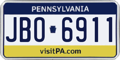 PA license plate JBO6911
