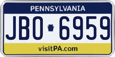 PA license plate JBO6959