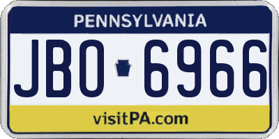 PA license plate JBO6966