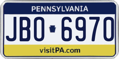 PA license plate JBO6970