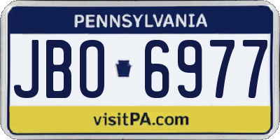 PA license plate JBO6977