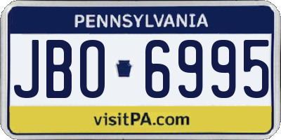 PA license plate JBO6995