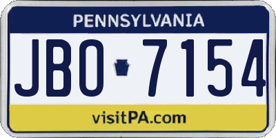 PA license plate JBO7154