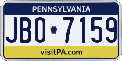 PA license plate JBO7159