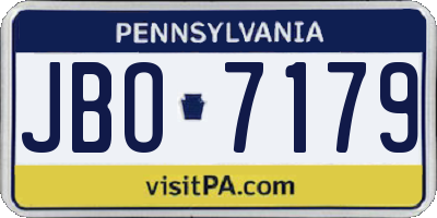 PA license plate JBO7179