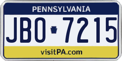 PA license plate JBO7215