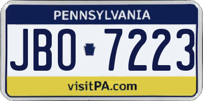 PA license plate JBO7223