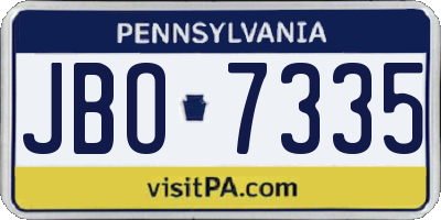 PA license plate JBO7335