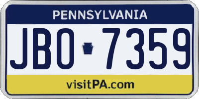 PA license plate JBO7359
