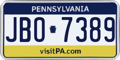 PA license plate JBO7389