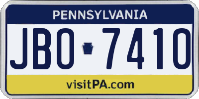PA license plate JBO7410
