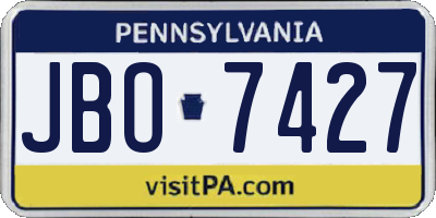 PA license plate JBO7427
