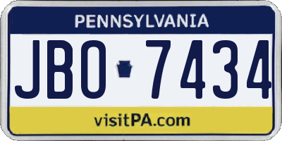 PA license plate JBO7434
