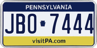 PA license plate JBO7444
