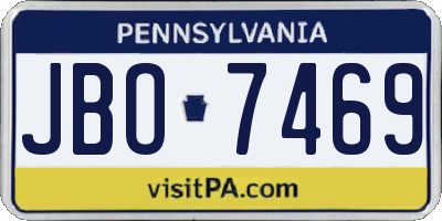 PA license plate JBO7469