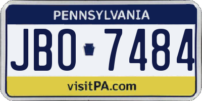 PA license plate JBO7484