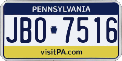PA license plate JBO7516