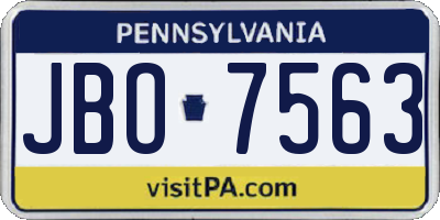 PA license plate JBO7563