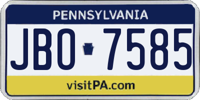 PA license plate JBO7585