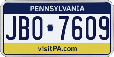 PA license plate JBO7609