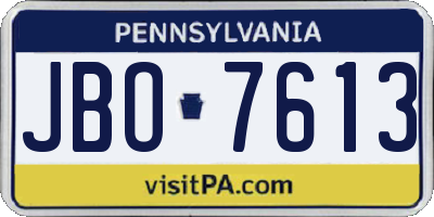PA license plate JBO7613