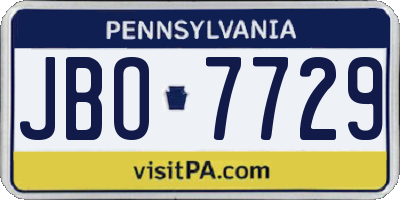PA license plate JBO7729