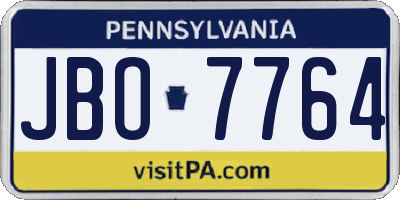 PA license plate JBO7764