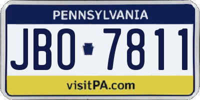 PA license plate JBO7811