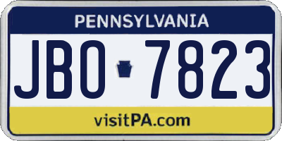 PA license plate JBO7823
